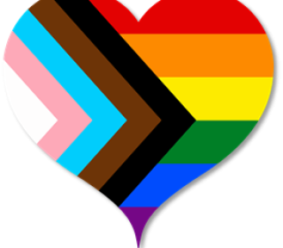Heart-shaped Progressive Pride flag 