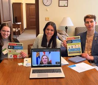 Hannah, Conor and Skylar acting for Climate Justice