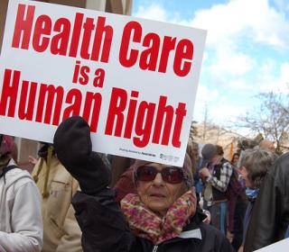A protest for health care in Canada.