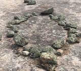 An ancient circle of rocks in Manitoba created by Aboriginal people.