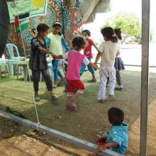 Children at play in Susiya, Palestine.