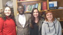 Members of Coffee House Two 52, from left, are: Candice Inkpen, the Rev. Dr. Simon Muwowo, Chantal Cheeseman and Zoë Smith.