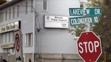 A sign for Colonization Road in Kenora, Ontario.