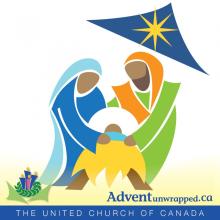 The Holy Family in illustration, which is just some of the art work from AdventUnwrapped.ca
