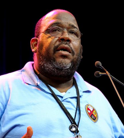 Rev. Paul Douglas Walfall speaking at the 43rd General Council.