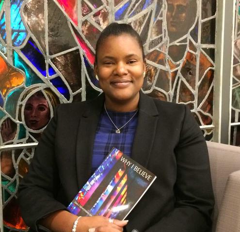 Editor Aylida Smith, with the new Lenten book "Why I Believe." Editor Aylida Smith, displays the new Lenten book "Why I Believe."