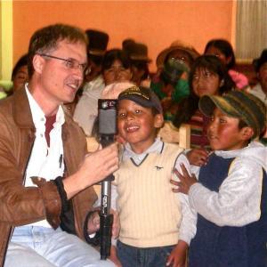 United Church program coordinator Jim Hodgson with children in Los Altos, Bolivia Jim Hodgson with children in Los Altos, Bolivia