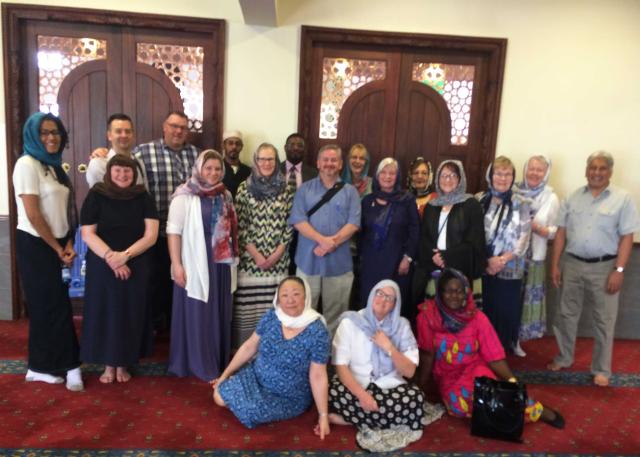 The Mission & Service pilgrimage group on a visit to Jamia Mosque in Nairobi, Kenya.